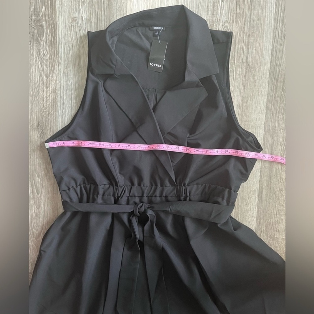 NWT Torrid Black Midi Twill Shirtdress Sleeveless Belted Stretch WomenPlus 3X - Picture 12 of 14